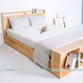 Giường thông minh có giá sách cuối giường : GTM 018 